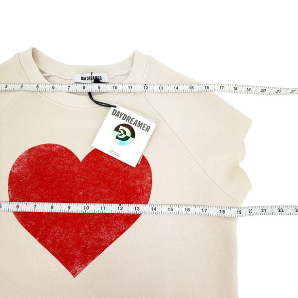 Copied - DAYDREAMER Heart Cutoff Sweatshirt in Dirty White S - Picture 10 of 12